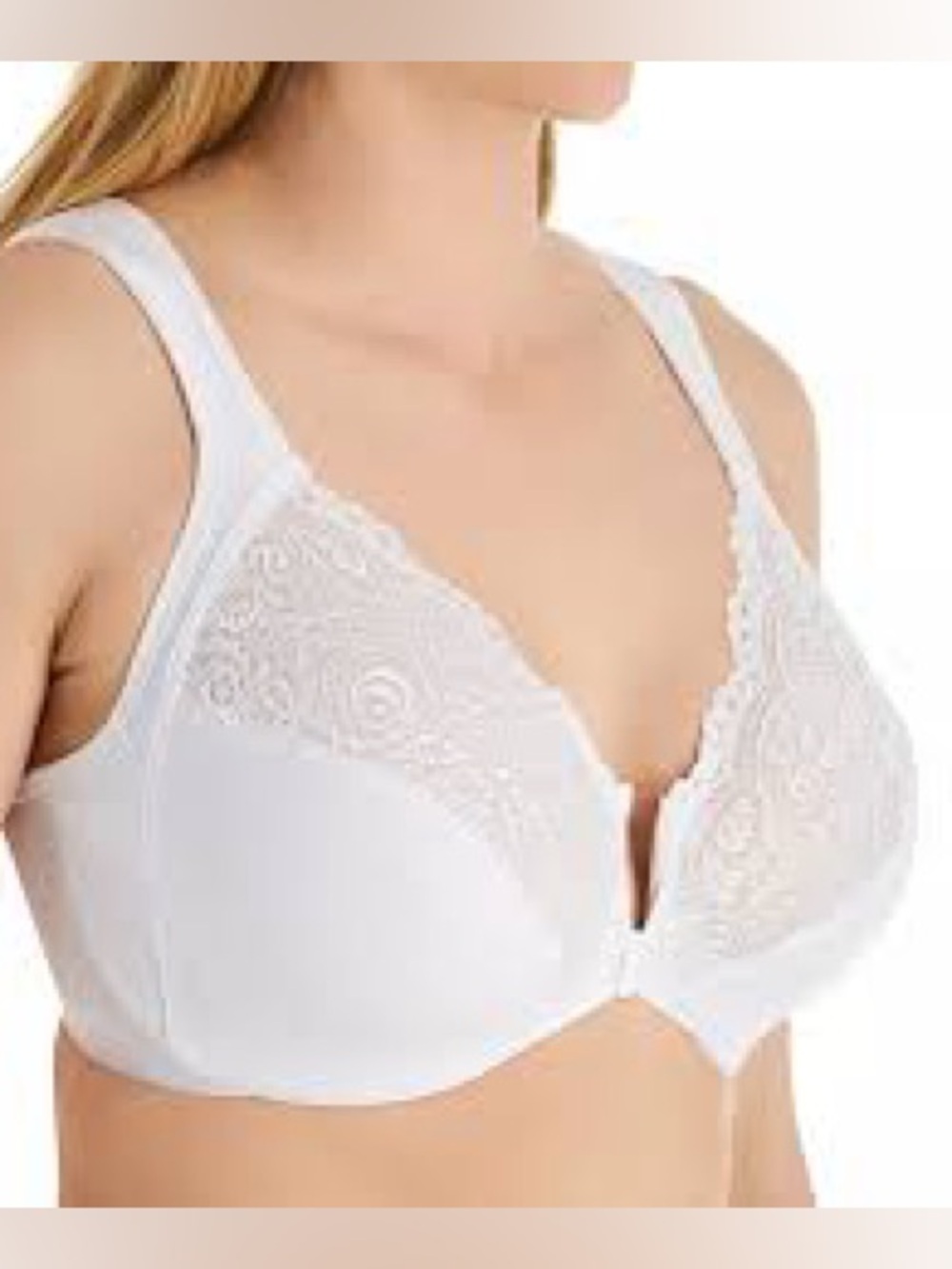 GLAMORISE white front close wonderwire bra style 1245 size 48DD NWT